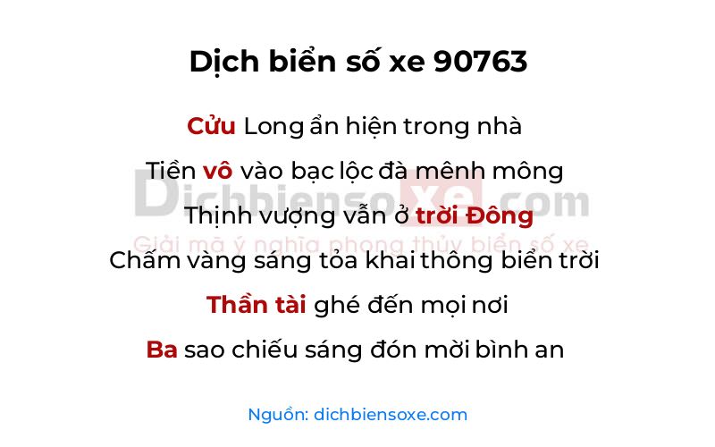 Dịch thơ biển số 90763