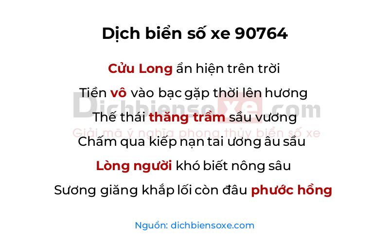 Dịch thơ biển số 90764