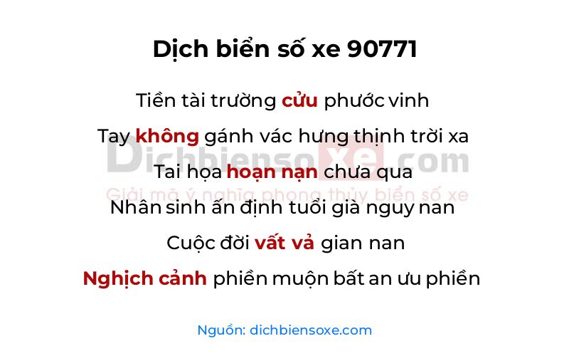 Dịch thơ biển số 90771