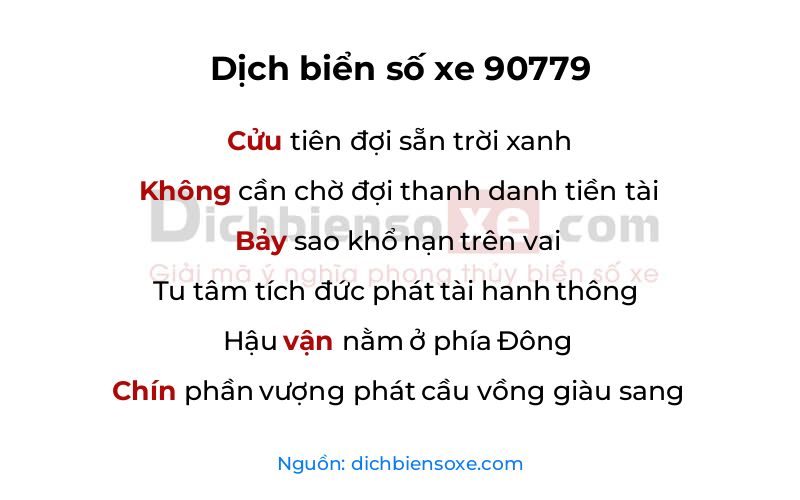 Dịch thơ biển số 90779