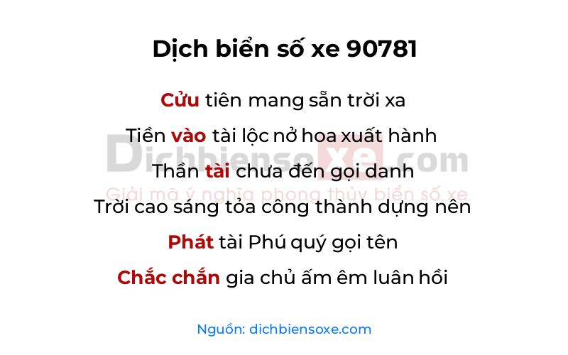 Dịch thơ biển số 90781