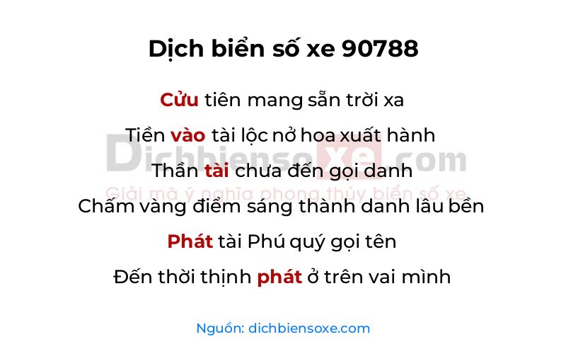 Dịch thơ biển số 90788