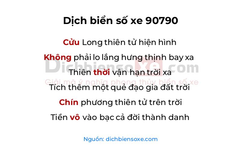 Dịch thơ biển số 90790