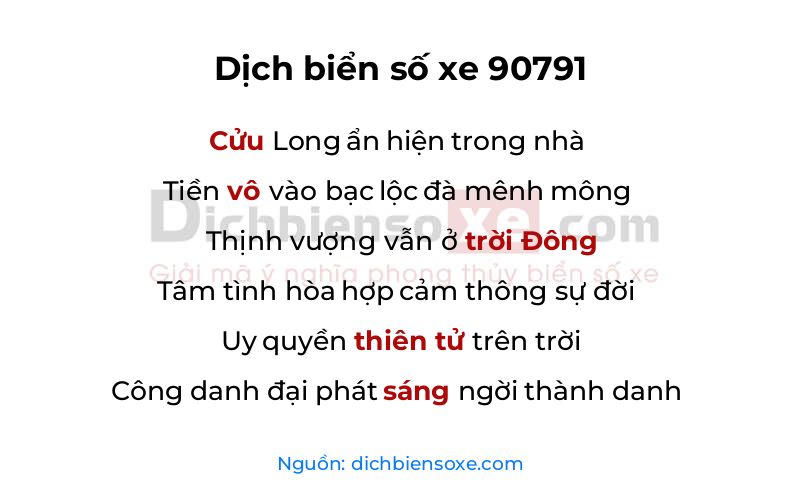 Dịch thơ biển số 90791