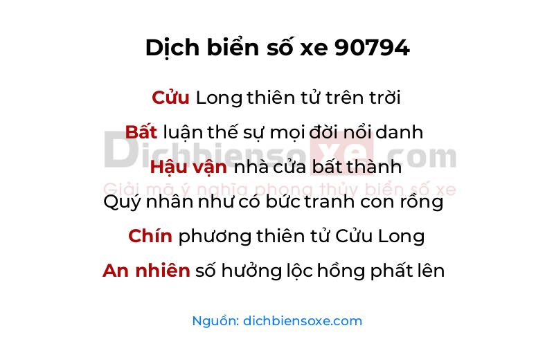 Dịch thơ biển số 90794