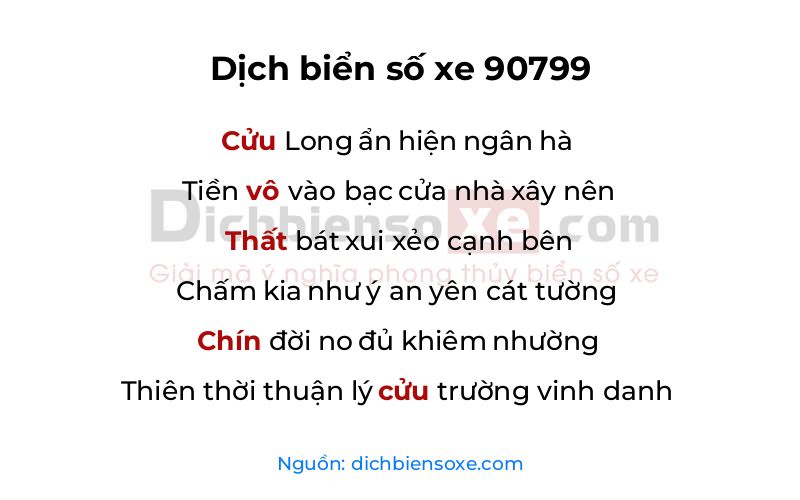 Dịch thơ biển số 90799