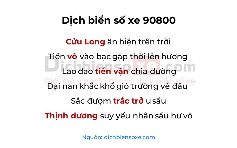 Dịch thơ biển số 90800