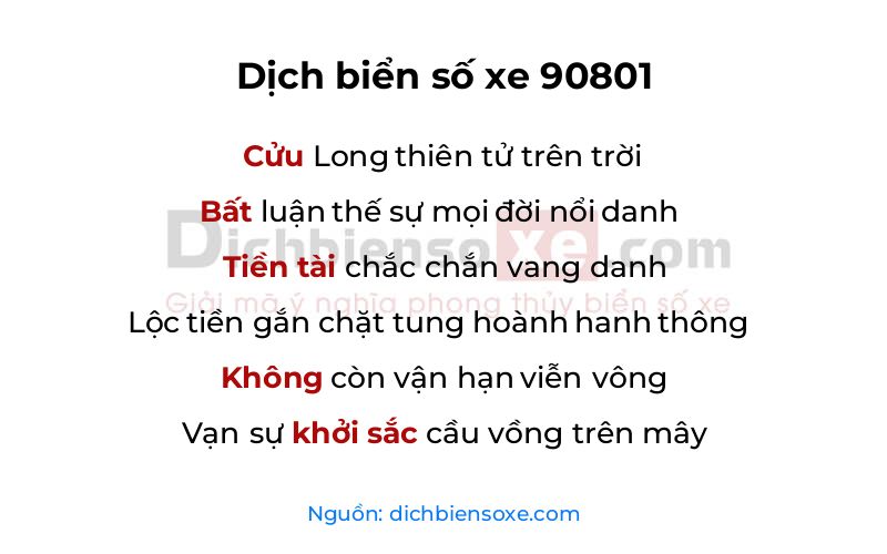 Dịch thơ biển số 90801