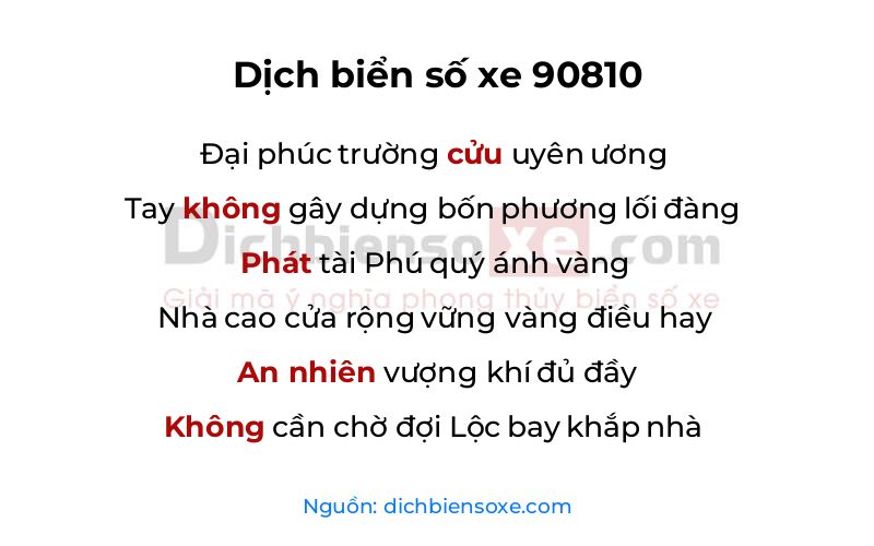 Dịch thơ biển số 90810
