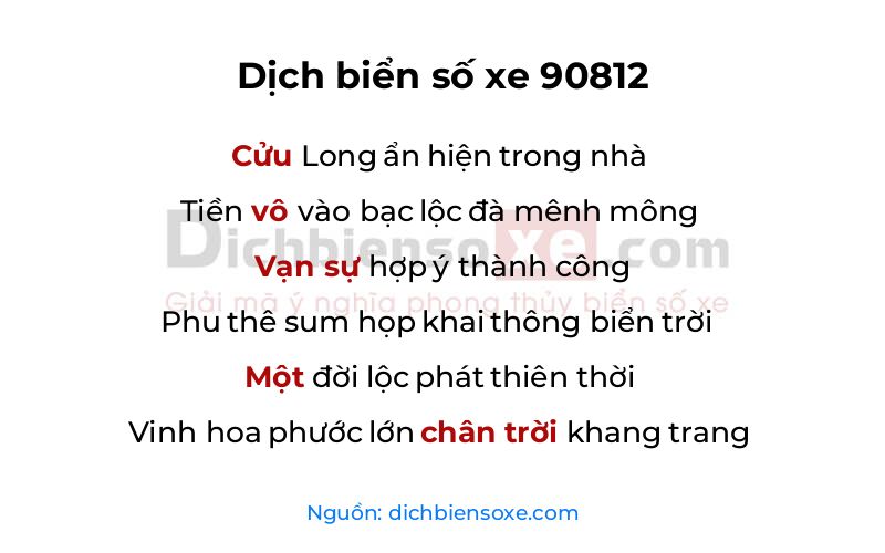 Dịch thơ biển số 90812