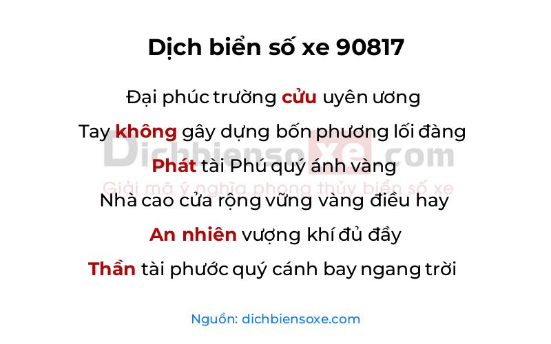 Dịch thơ biển số 90817