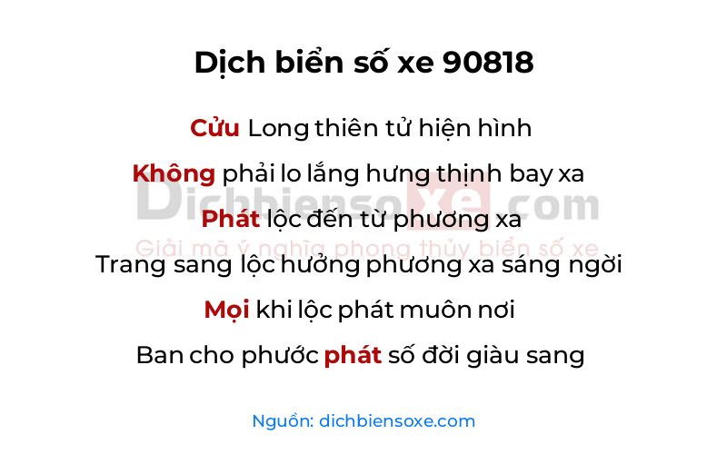 Dịch thơ biển số 90818