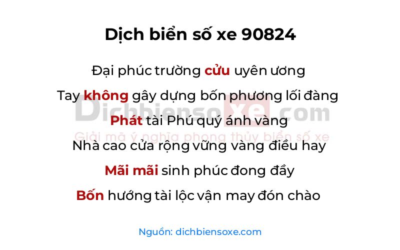 Dịch thơ biển số 90824
