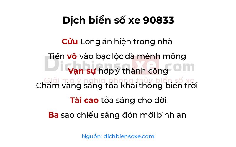 Dịch thơ biển số 90833