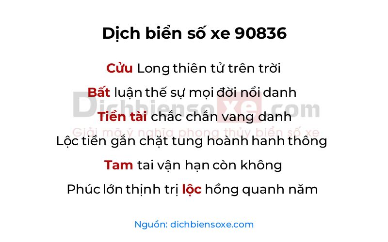 Dịch thơ biển số 90836