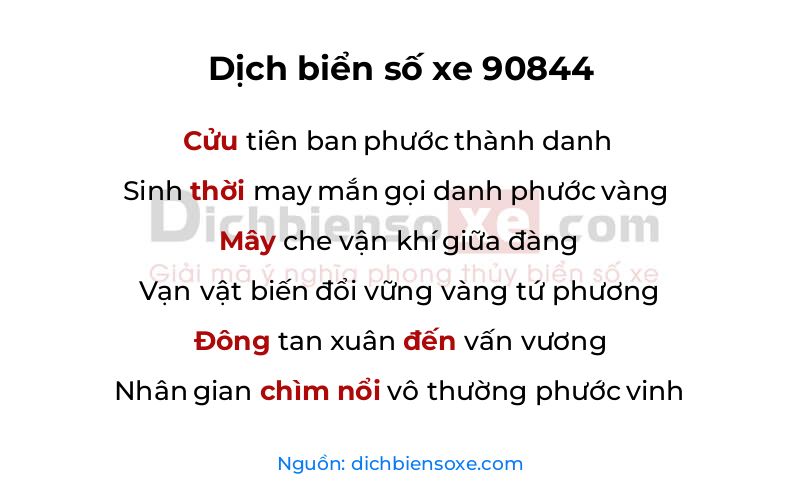 Dịch thơ biển số 90844