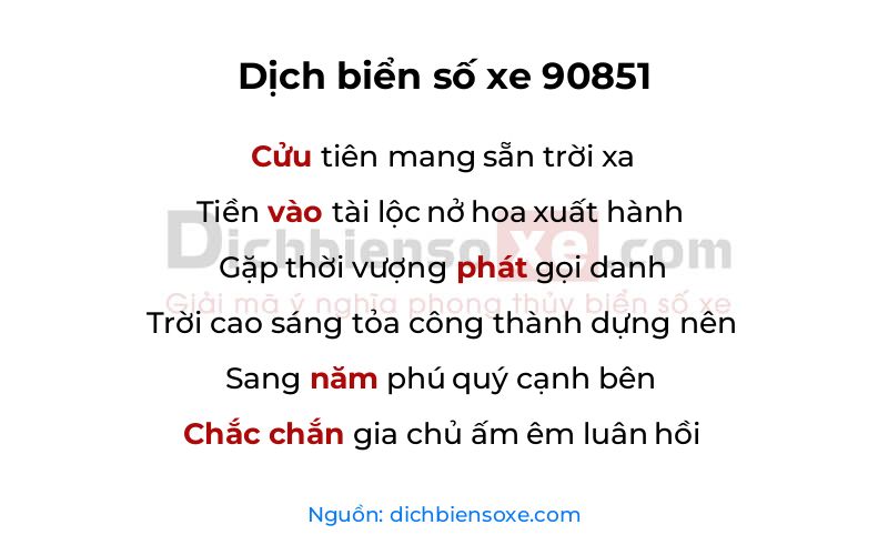 Dịch thơ biển số 90851