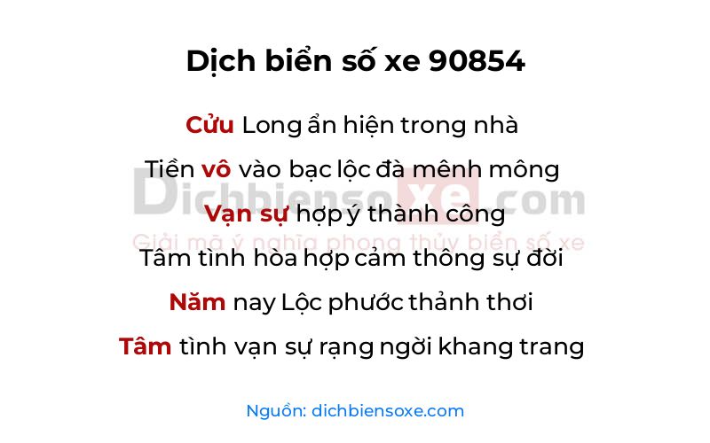 Dịch thơ biển số 90854