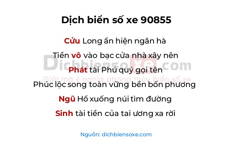 Dịch thơ biển số 90855