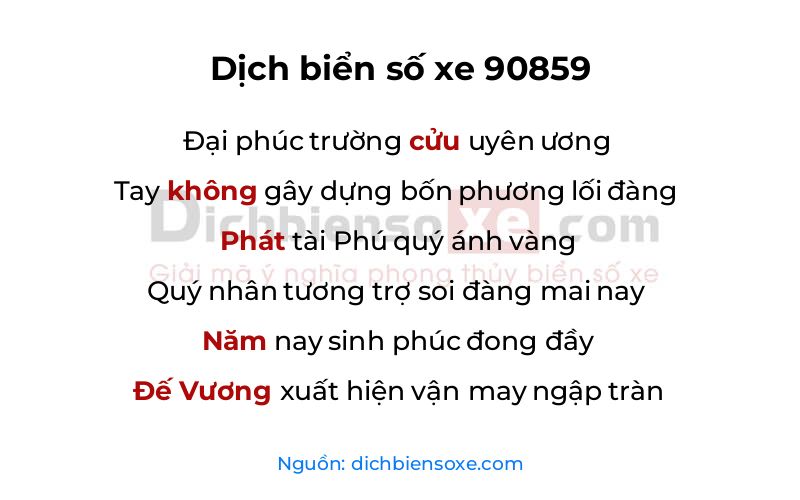 Dịch thơ biển số 90859