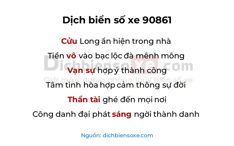Dịch thơ biển số 90861