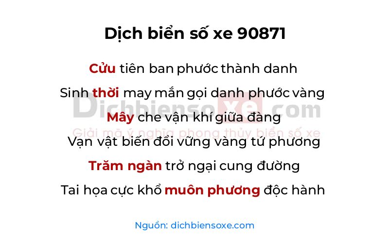 Dịch thơ biển số 90871