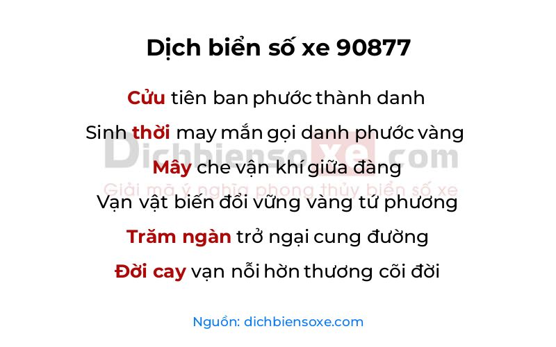 Dịch thơ biển số 90877