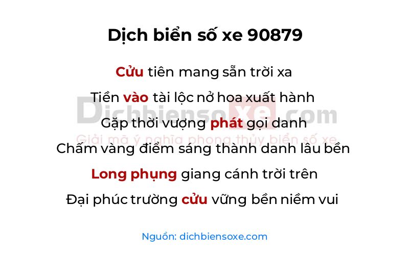 Dịch thơ biển số 90879