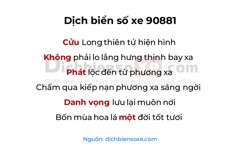 Dịch thơ biển số 90881