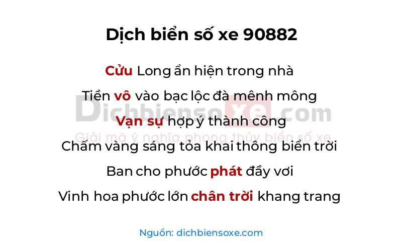 Dịch thơ biển số 90882