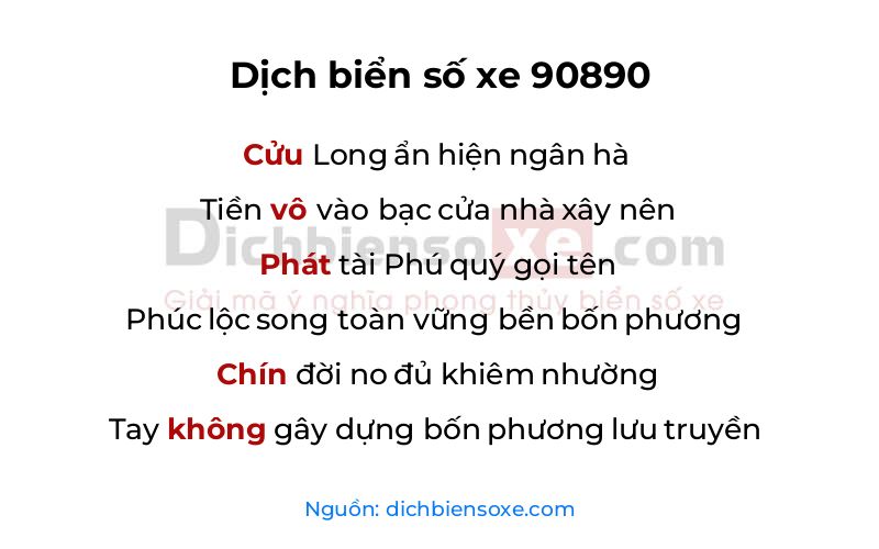 Dịch thơ biển số 90890