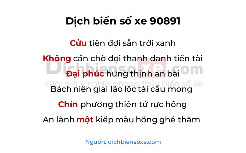 Dịch thơ biển số 90891