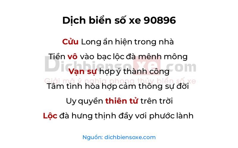 Dịch thơ biển số 90896