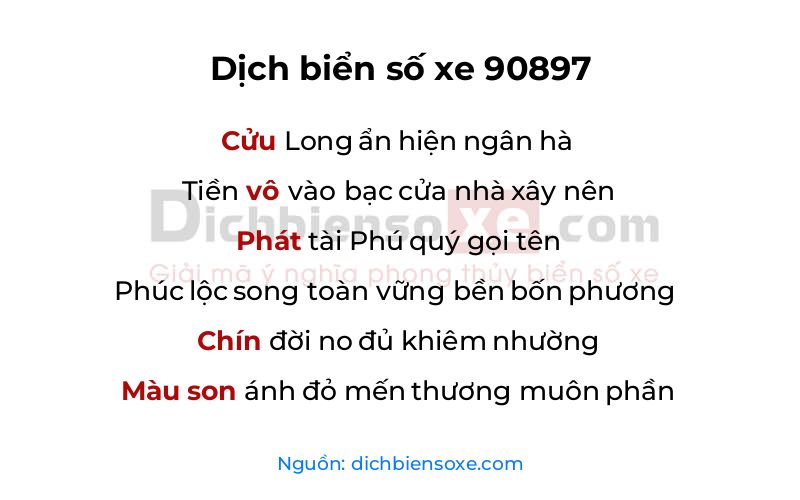 Dịch thơ biển số 90897