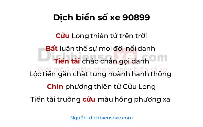 Dịch thơ biển số 90899