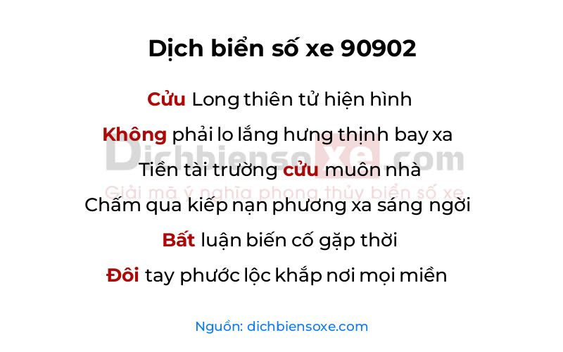 Dịch thơ biển số 90902