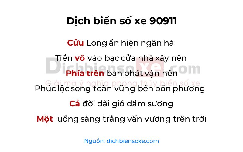 Dịch thơ biển số 90911