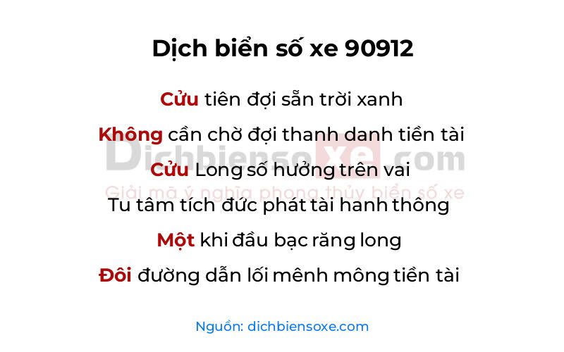 Dịch thơ biển số 90912