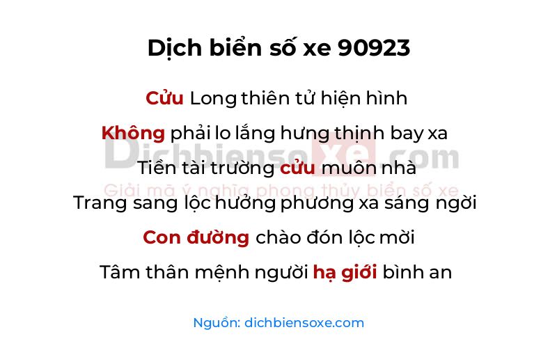 Dịch thơ biển số 90923