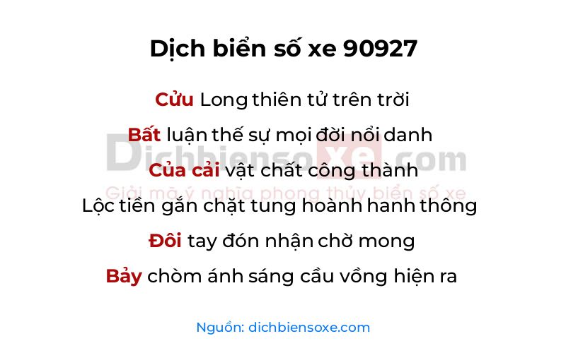 Dịch thơ biển số 90927