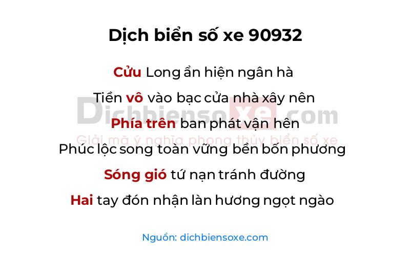 Dịch thơ biển số 90932