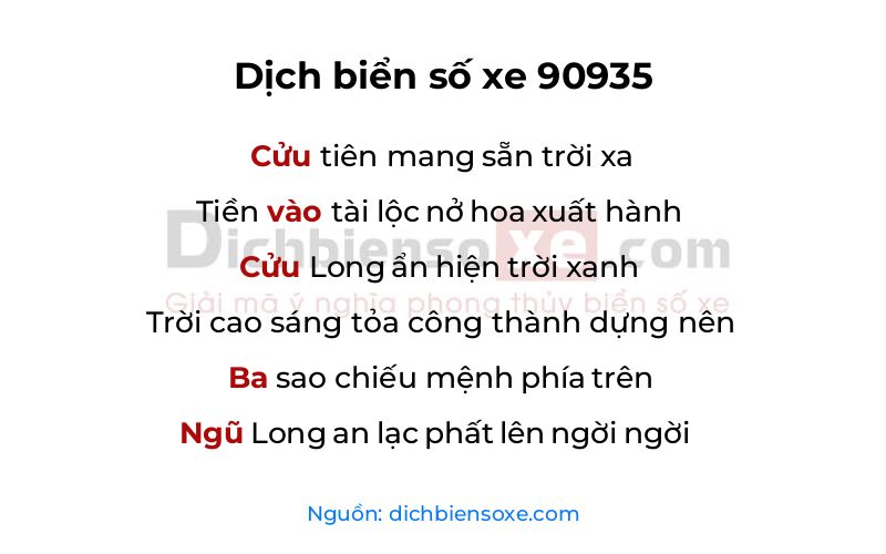 Dịch thơ biển số 90935