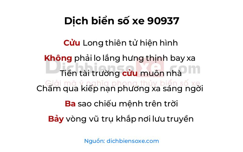Dịch thơ biển số 90937