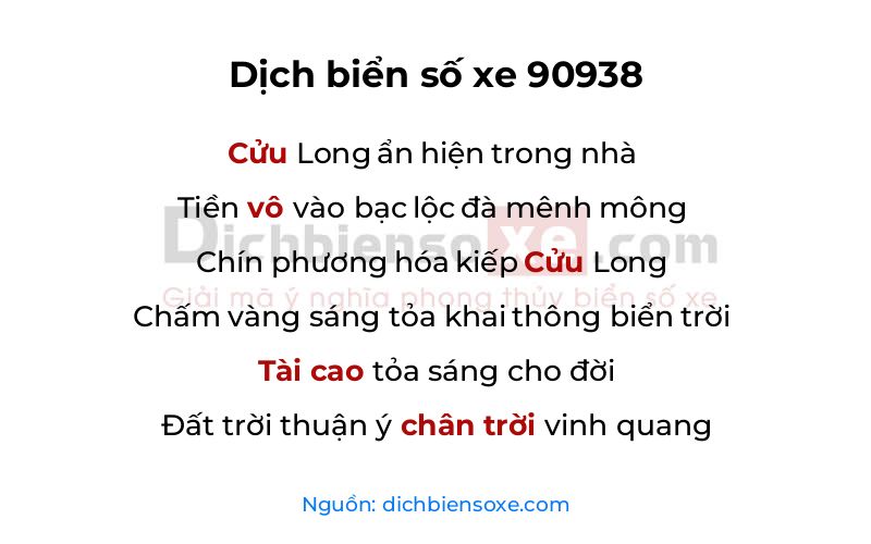 Dịch thơ biển số 90938