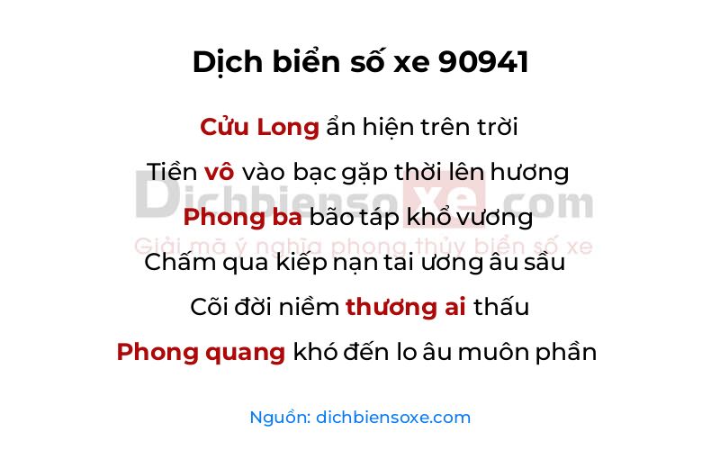 Dịch thơ biển số 90941