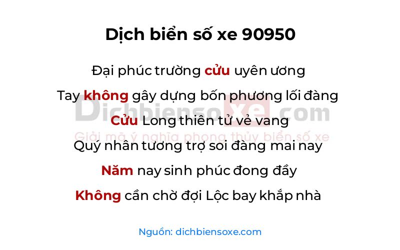 Dịch thơ biển số 90950