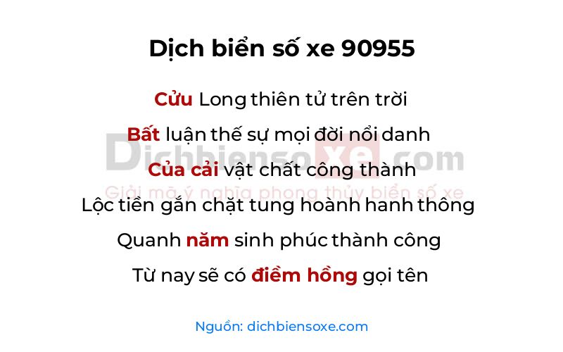 Dịch thơ biển số 90955