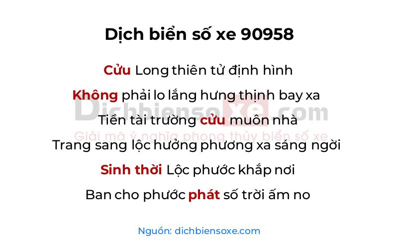 Dịch thơ biển số 90958