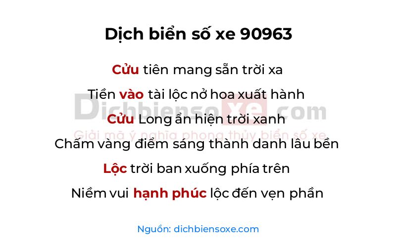Dịch thơ biển số 90963