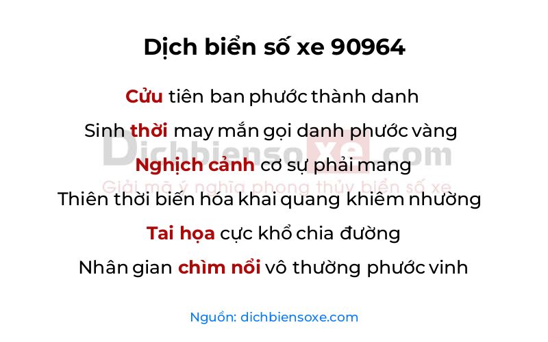 Dịch thơ biển số 90964